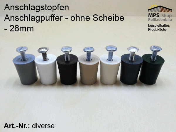 Anschlagpuffer ohne Scheibe 28mm, Anschlagstopfen