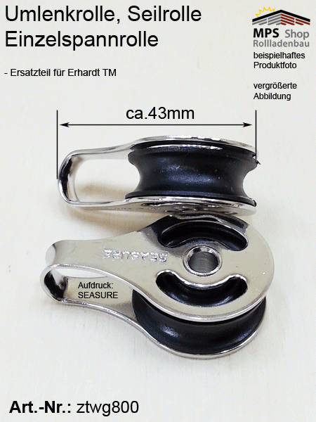 Umlenkrolle, Seilrolle, Einzelspannrolle WGB Erhardt TM - Ersatzteil