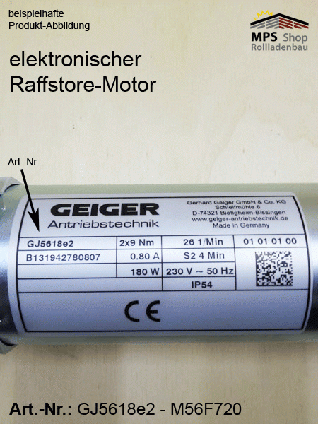 Jalousiemotor, GEIGER elektronischer Raffstore Motor 18Nm, GJ5618e2