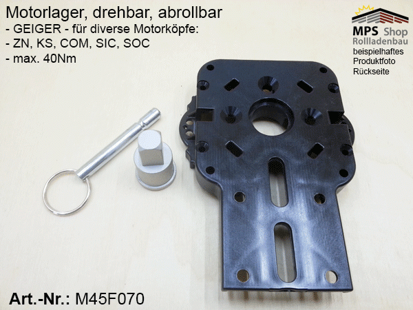 M45F070 Motorlager, Neubaulager für ZN+KS+COM+SIC+SOC-Kopf SolidLine bis 40Nm, abrolllbar