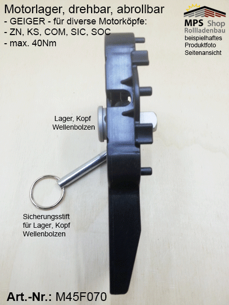 M45F070 Motorlager, Neubaulager für ZN+KS+COM+SIC+SOC-Kopf SolidLine bis 40Nm, abrolllbar