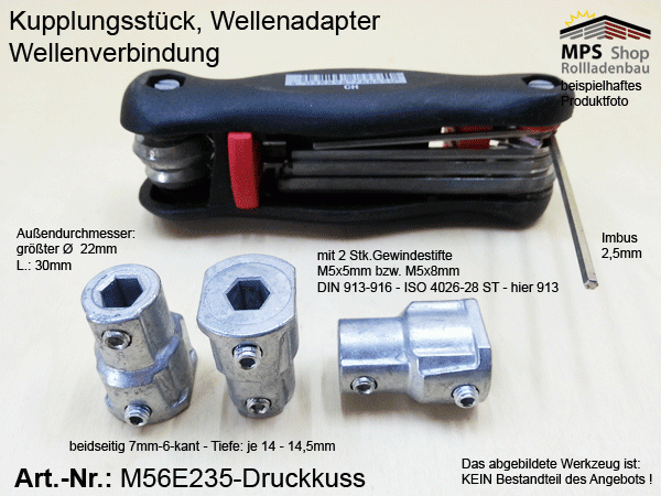 M56E235 Kupplung innen 7/6kant auf innen 7/6kant