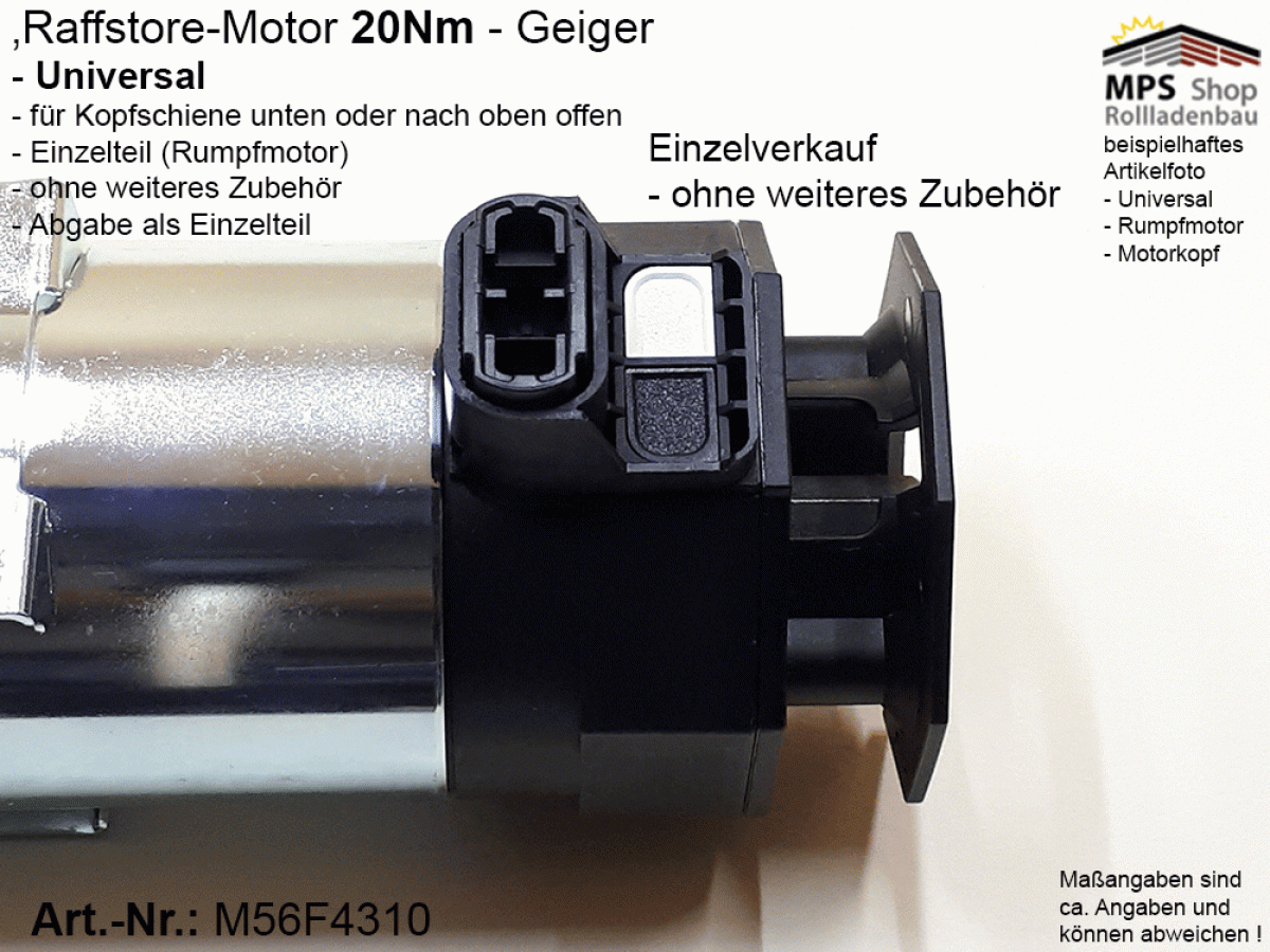 GJ5620-M56F4310 - GEIGER Raffstore Mittelmotor 20Nm-Rumpfmotor