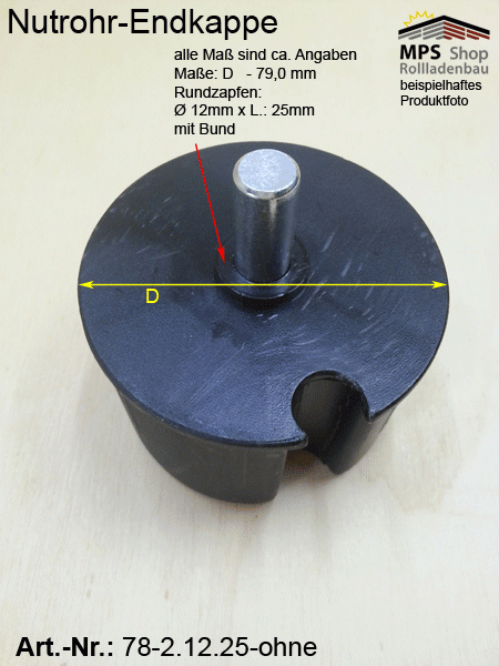 WK78-2.12.25 Nutrohr-Endkappe, Walzenkapsel