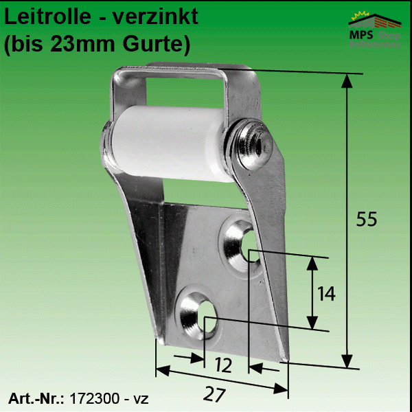 172300 Leitrolle verzinkt, bis 23mm Gurte