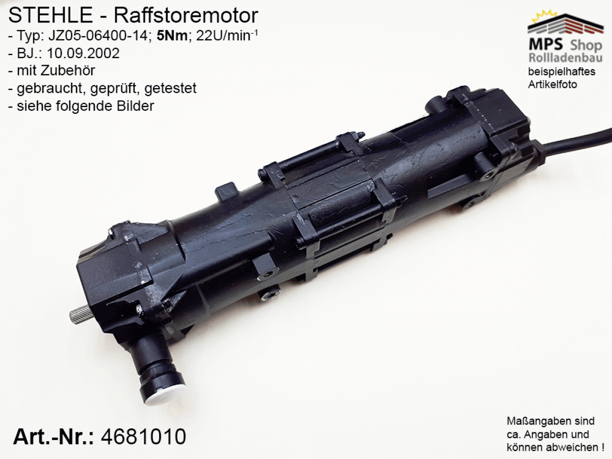 4681010, STEHLE - Raffstore-Motor 5 Nm - gebraucht, geprüft, getestet