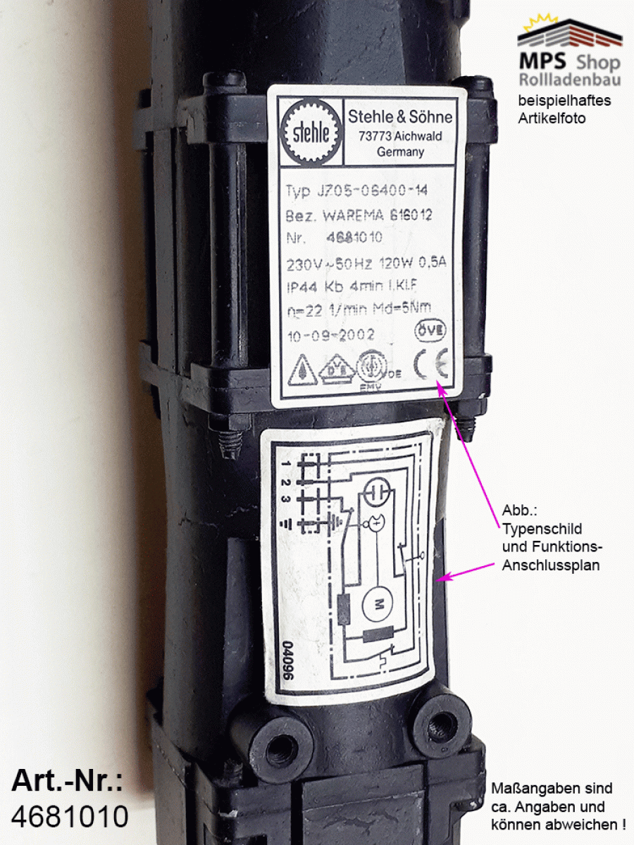 4681010, STEHLE - Raffstore-Motor 5 Nm - gebraucht, geprüft, getestet