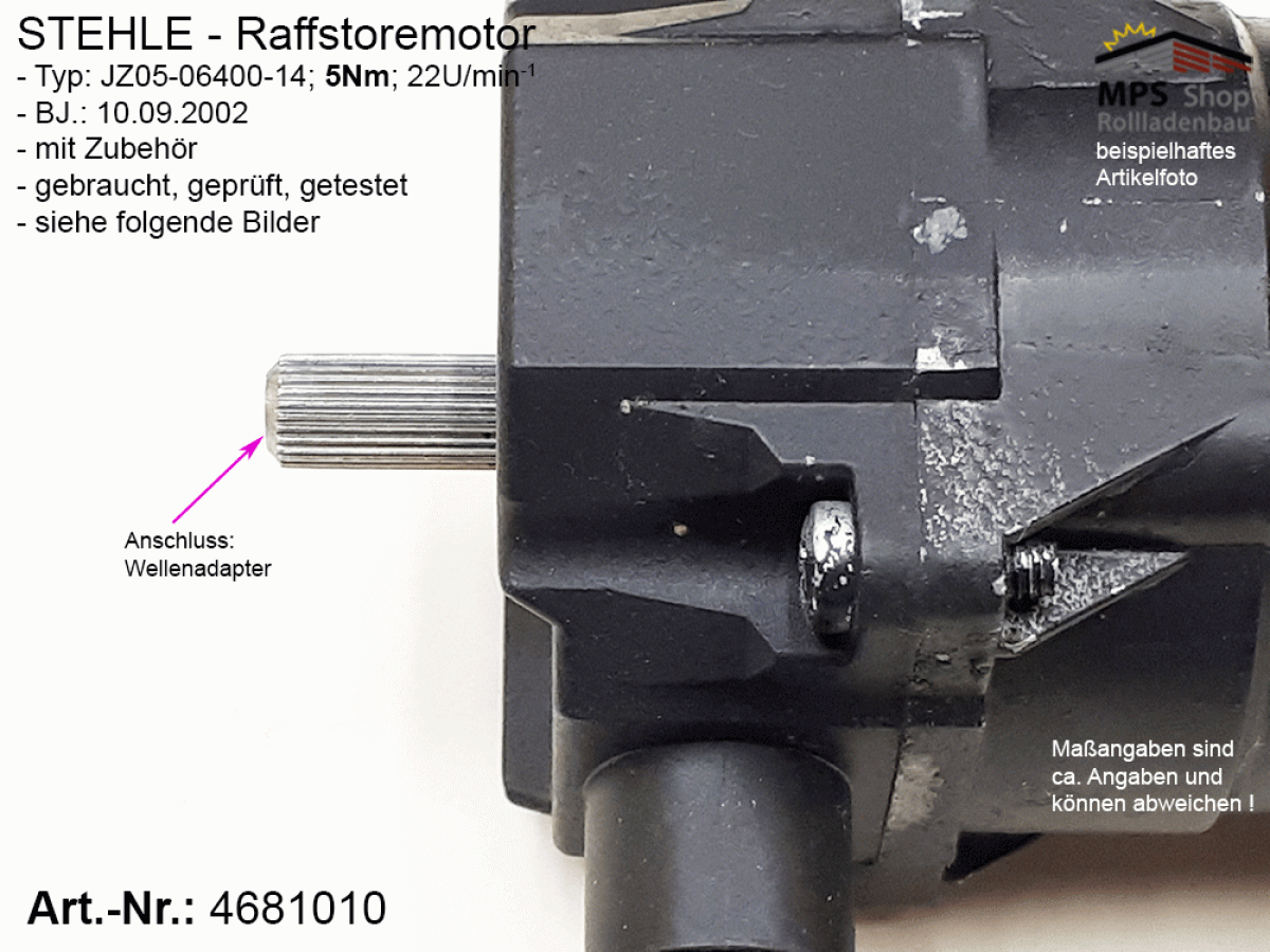 4681010, STEHLE - Raffstore-Motor 5 Nm - gebraucht, geprüft, getestet