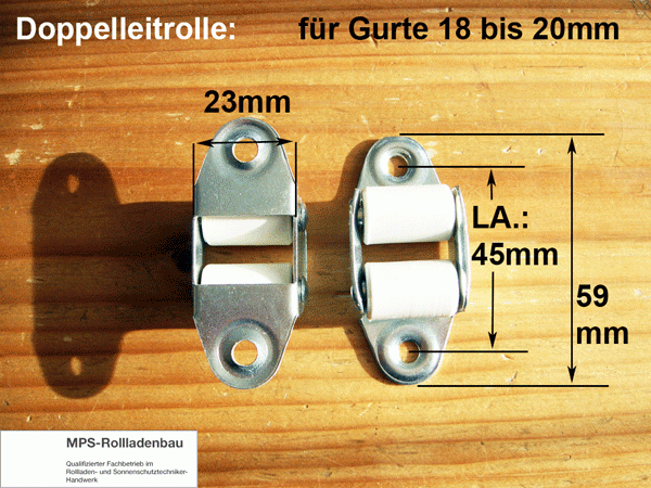 Doppelleitrolle ohne Bürste für 18mm Gurte