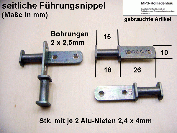 Führungsnippel (Metall) für Einzellamellen - Reparaturteile