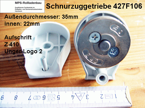 Schnurzuggetriebe, Jalousie, Raffstore-Getriebe, Serie 427Fxxx - 2,6:1