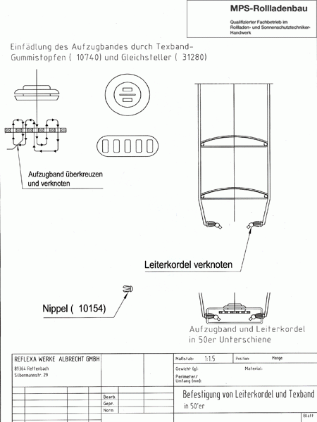 Gleichsteller für Texbänder, Texband