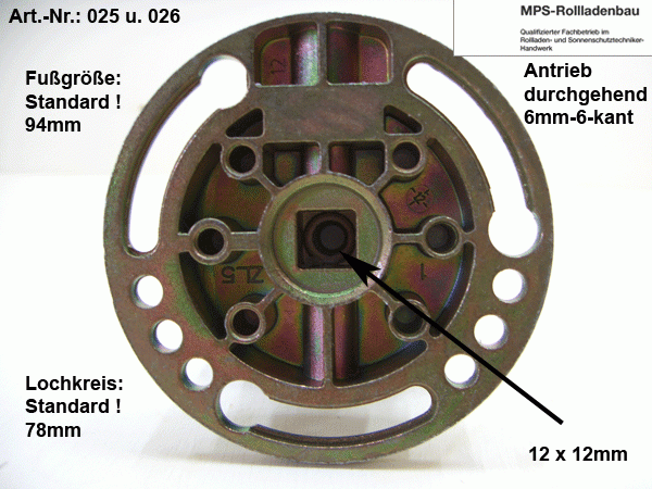 Kegelradgetriebe, Kurbelgetriebe, SW40/60, gr.Fuß, 4:1, 28/21kg, 6mm-6kant