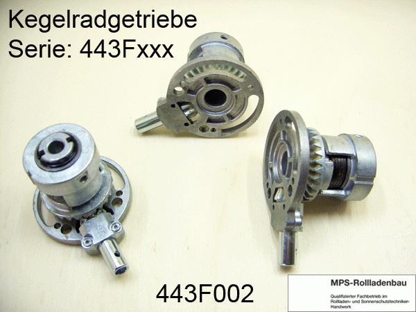 443F002, Kegelradgetriebe, Kurbelgetriebe Rundwelle 3:1