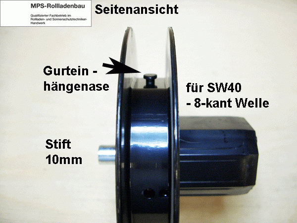 MINI-Gurtscheibe einsteckbar, SW40 + SW60, außenliegender Stift 10mm