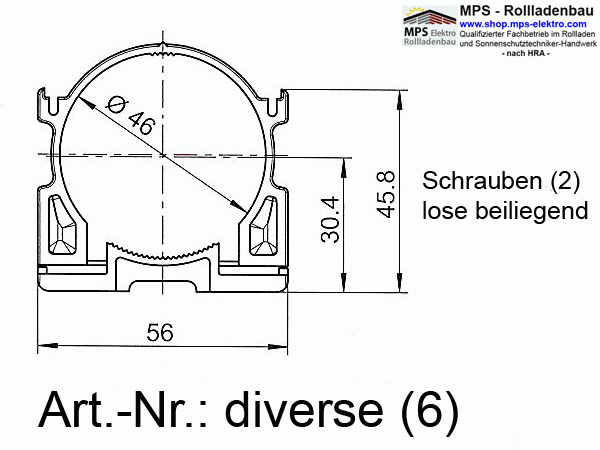 Getriebehalter für Jalousie-Raffstore-Getriebe, Serie 434F3..434F5..434F6..