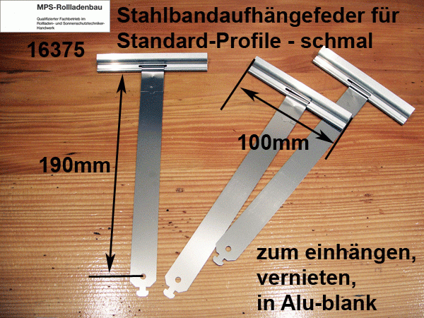 Stahlband-Aufhängefeder, Aufhängeprofilstück