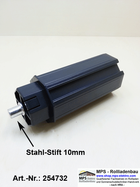 Walzenkapsel SW50/SW40, lang, für Steckgurtscheibe, mit Stahlstift 10mm