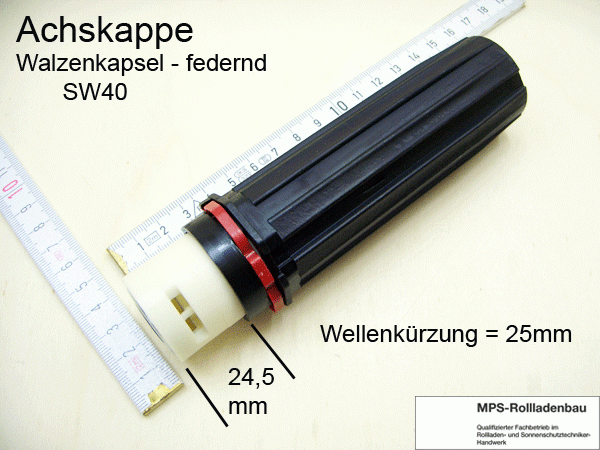 Achskappe, Walzenkapsel federnd SW40 (ROMA)