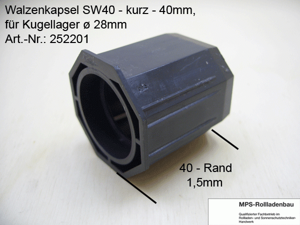 MINI Walzenkapsel SW40 - KURZ, mit Gurtscheibe