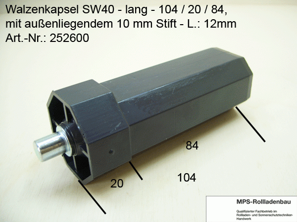 MINI Walzenkapsel SW40 - LANG, auch mit Gurtscheibe