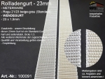 100091 Meterware Rogu 23mm grau-beige, Wendegurt, Standard-Rollladengurt