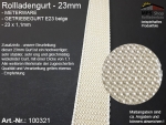 100321 Meterware Getriebegurt beige 23x1,1mm, Rollladengurtband