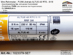 1023379 - SET - FUNK-Einsteck-Antrieb ALTUS 40 RTS 9/16 (SW40x0,8mm), 9Nm / 16rpm, Motorlager, Anschlusskabel 3m offene Enden