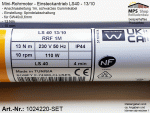 1024220 - SET - Rohrmotor LS40 13/10 (SW40x0,6mm), 13Nm / 10rpm, Motorlager, Anschlusskabel 1m offene Enden